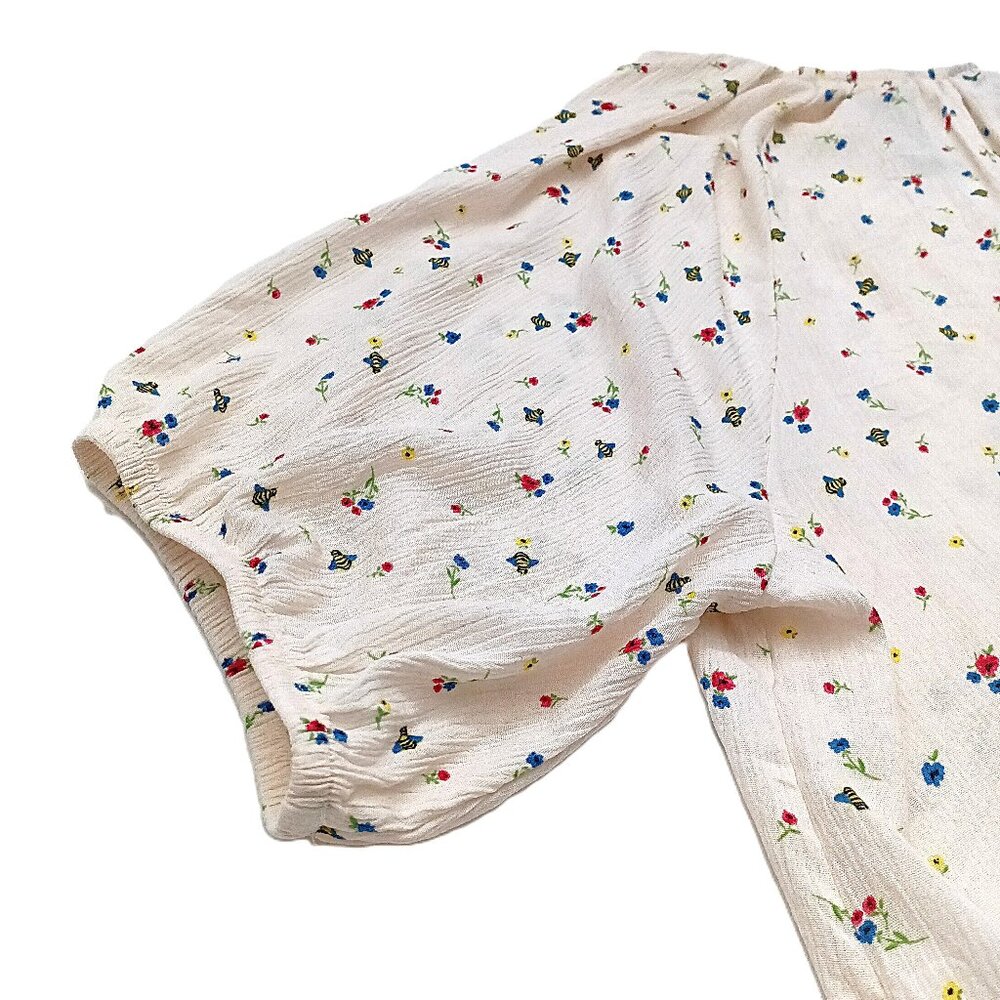TORRID Washable Crinkle Gauze Blouson Short Sleeve Crop Top. Plus Size 2 - Picture 6 of 10